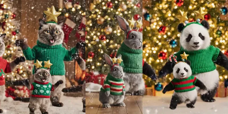 Christmas Festive Dancing Animals Shows generated by undefined