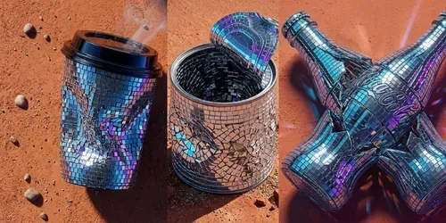 Mirrored Micromosaic Urban Objects generated by gemini-image