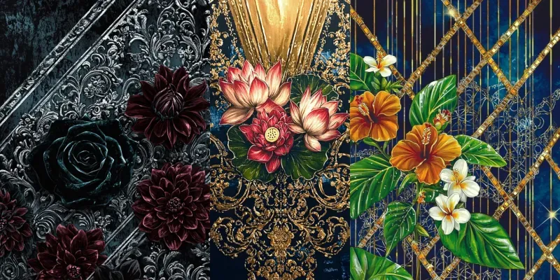 Exotic Floral Art Deco Tees generated by undefined