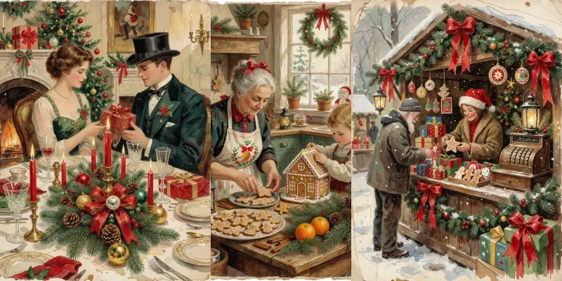 Vintage Christmas Scenes generated by undefined