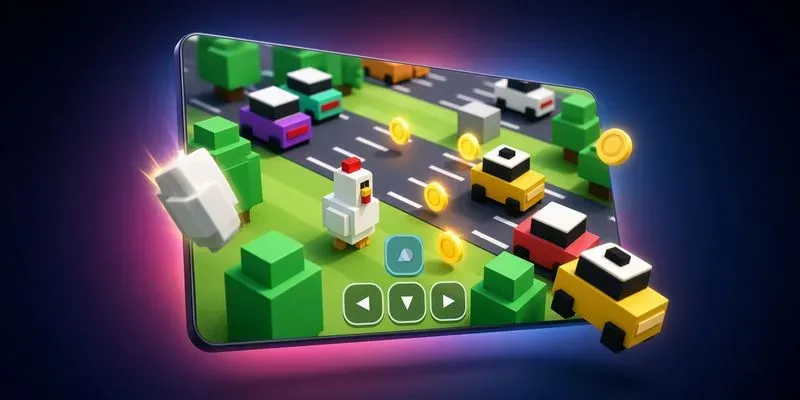 3D Voxel Road Crossing Levels Html5