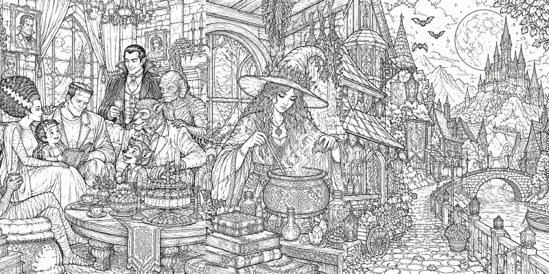 Magical Halloween Coloring Books generated by undefined