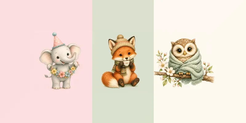 Whimsical Storybook Watercolor Cliparts generated by undefined