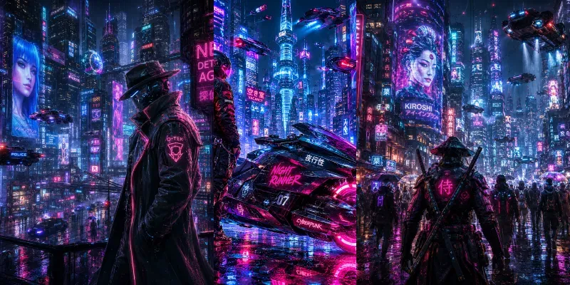 Neon Cyberpunk City Character Packs generated by undefined
