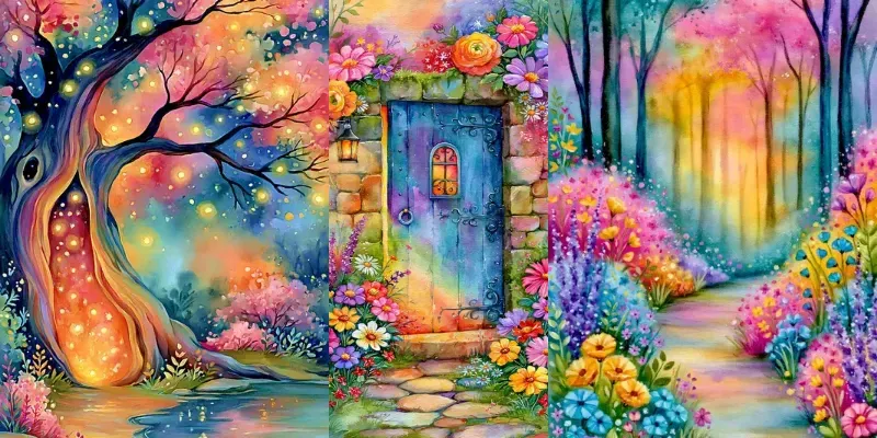 Vibrant Fantasy Journal Pages generated by undefined