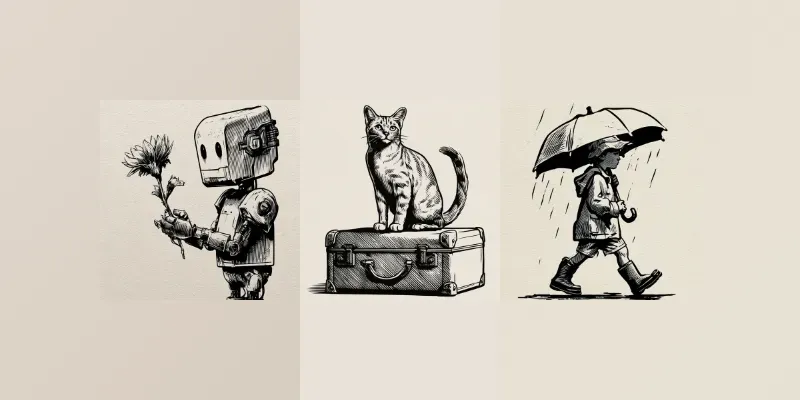 Vintage Ink Illustrations generated by undefined