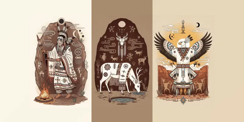 Sacred Desert Symbolic Figure Series generated by undefined