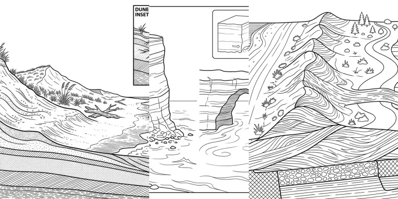 Coastal Geology Coloring Crosscuts generated by undefined