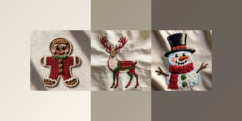 Cozy Christmas Embroidery Art generated by undefined