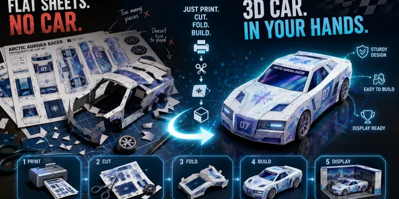Printable 3D Papercraft Car Kits generated by undefined