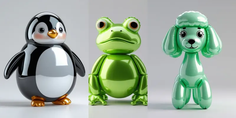 3D Puffy Stickers Glossy Balloon Pets generated by undefined