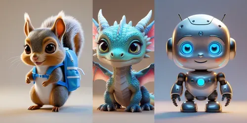 Cute 3D Cartoon Characters generated by leonardo
