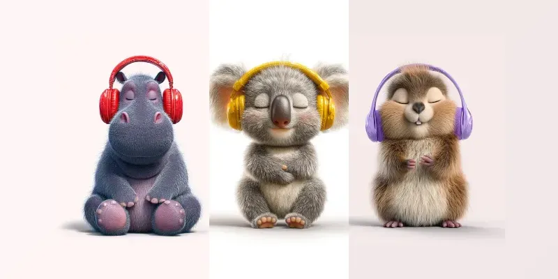 Happy Headphones Characters generated by undefined