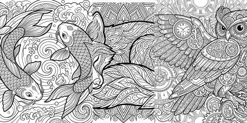 Intricate Adult Coloring Book Pages generated by undefined