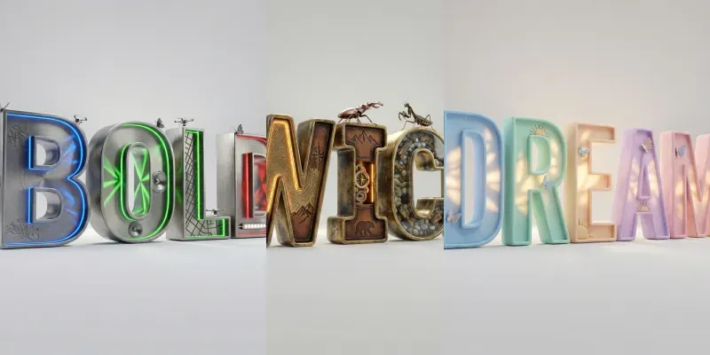 3D Surreal Typography Asset Kits generated by undefined