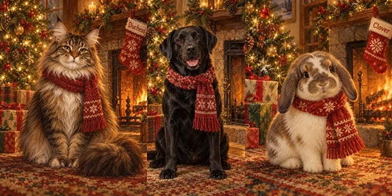 Pet Christmas Portrait Prints