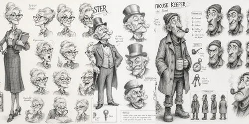 Whimsical Pencil Caricature Sheet Art generated by chatgpt-image