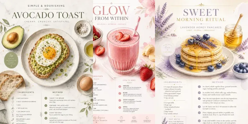 Luxury Watercolor Recipe Poster Creators generated by undefined