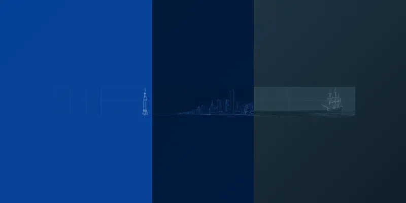 Blueprint Line Art LinkedIn Banners