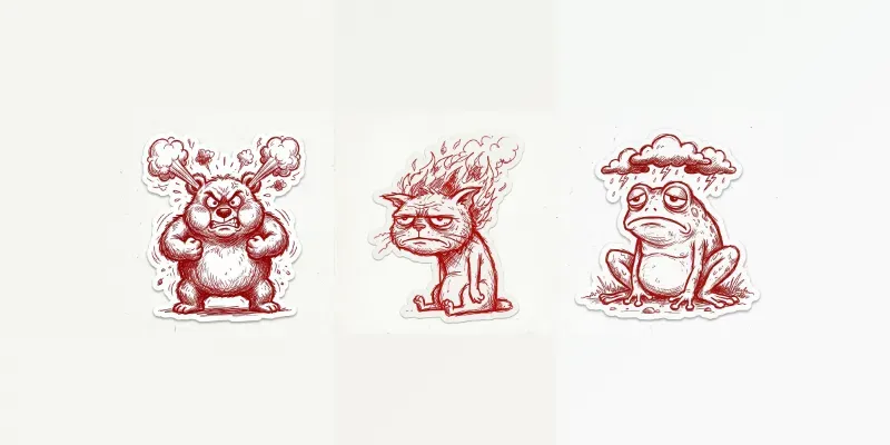 Hand Drawn Doodle Style Stickers generated by undefined