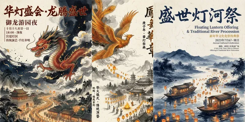 Oriental Event Marketing Poster Assets generated by undefined