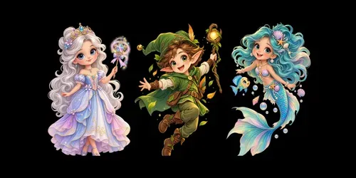 Fairytale Kid Character Clipart Systems generated by chatgpt-image