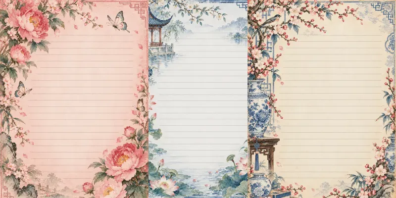 Chinese Vintage Journal Page