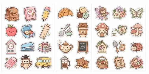 Cute Sticker Sheets generated by gemini-image
