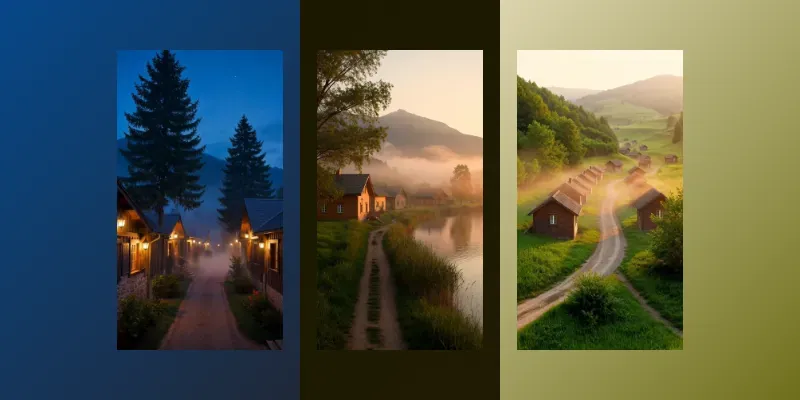 Cinematic Village Nature Videos generated by undefined