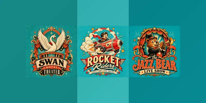 Vintage Cartoon Emblem Poster Collections