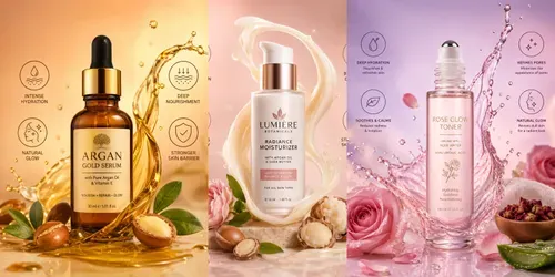 Skincare Benefit Ad Layouts generated by chatgpt-image