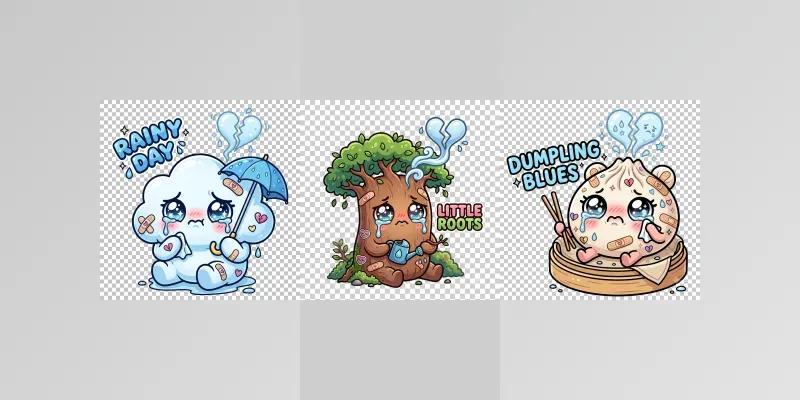 Crying Character Sticker Pod Assets generated by undefined