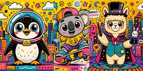 Urban Pop Animal Doodles generated by chatgpt-image