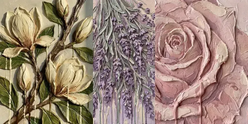 Thick Impasto Gouache Florals generated by undefined