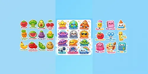 Cute Punny Kawaii Sticker Sheets generated by chatgpt-image