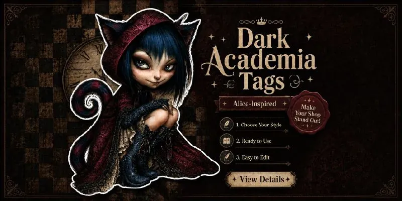 Alice In Dark Academia Product Tags generated by undefined