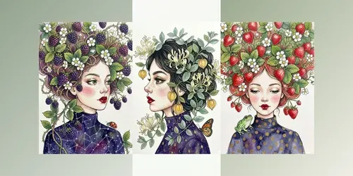 Botanical Watercolor Portrait Art generated by gemini-image