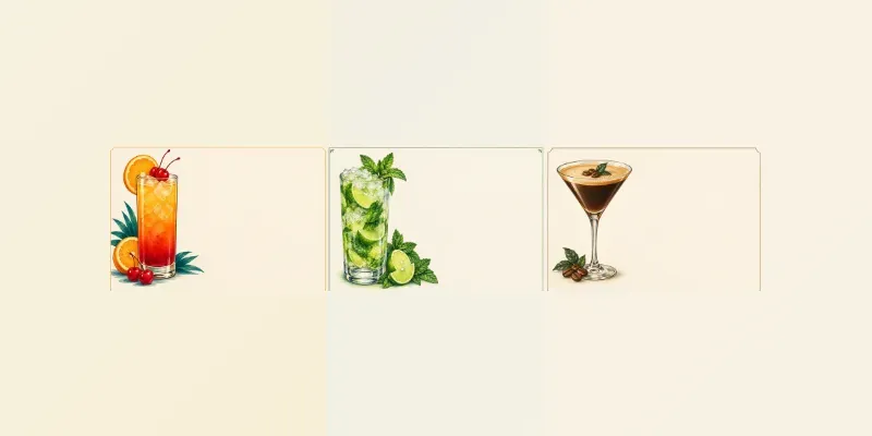 Illustrated Cocktail Recipe Cards