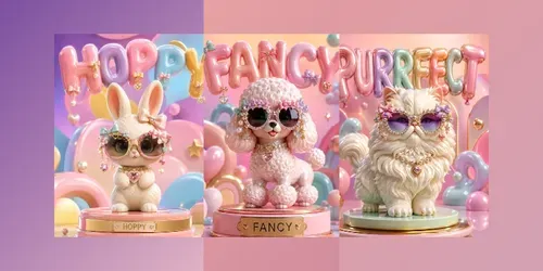Luxury Kawaii Animal Posters generated by chatgpt-image