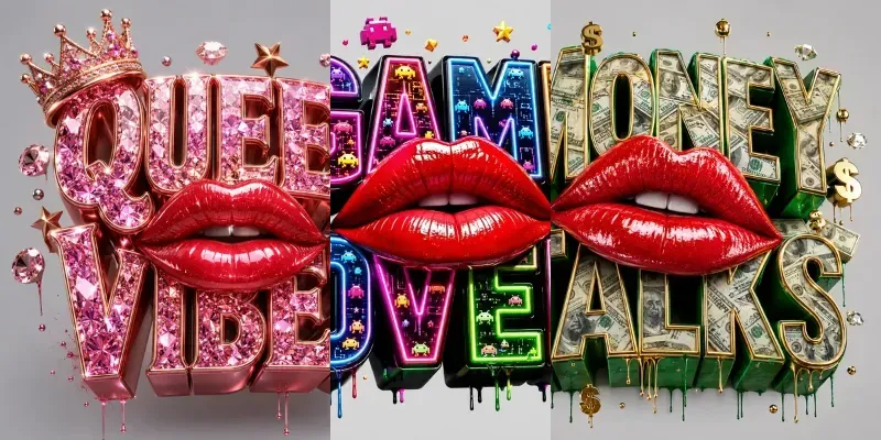 Lips Text Designs generated by undefined