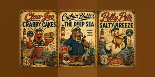 Vintage Nautical Cartoon Poster Art generated by chatgpt-image