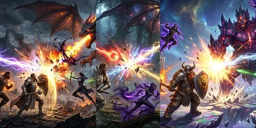 Epic Team Vs Boss Battle Generator generated by gemini-image