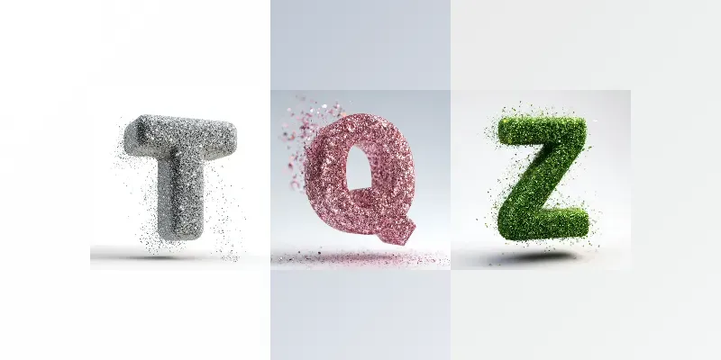 3D Sparkling Glitter Letters generated by undefined