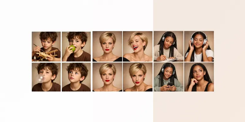 Four Frame Studio Portrait Collages generated by undefined
