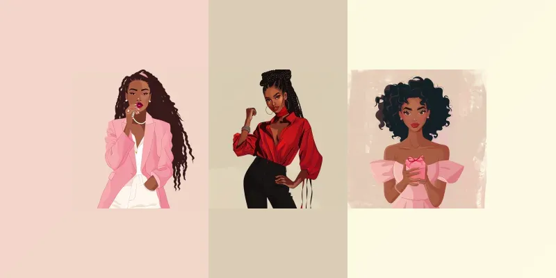 Melanin Valentine Women Clipart