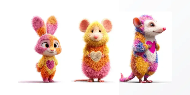 Colorful Heart Patch Characters generated by undefined