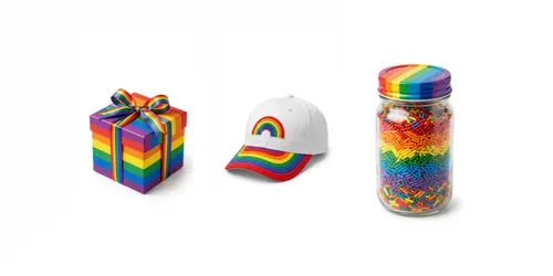 Pride Rainbow Objects Realistic Clipart generated by gemini-image