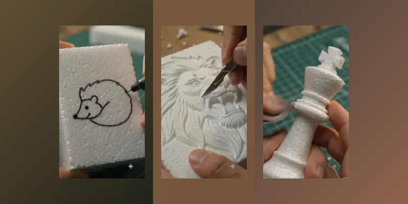 Styrofoam Sculpture Carving ASMR Videos generated by undefined