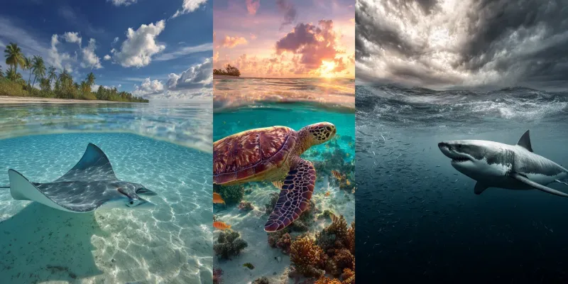 Split Water Animal Photography Generator generated by undefined