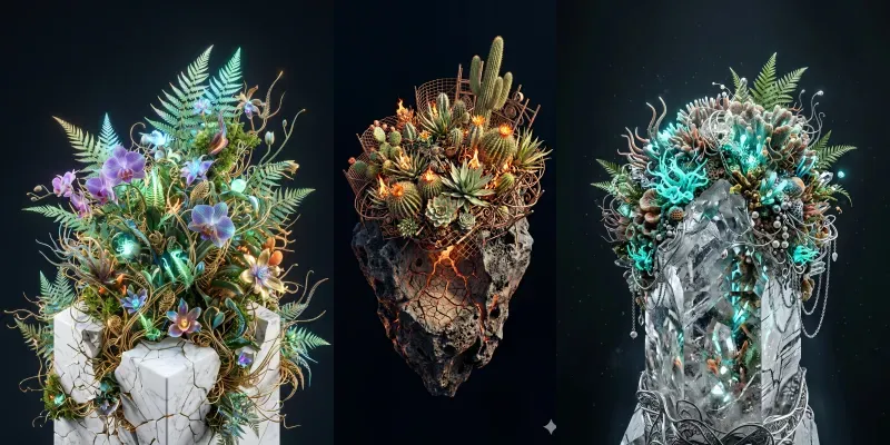 Mineral Biophilia Isometric Terrariums generated by undefined